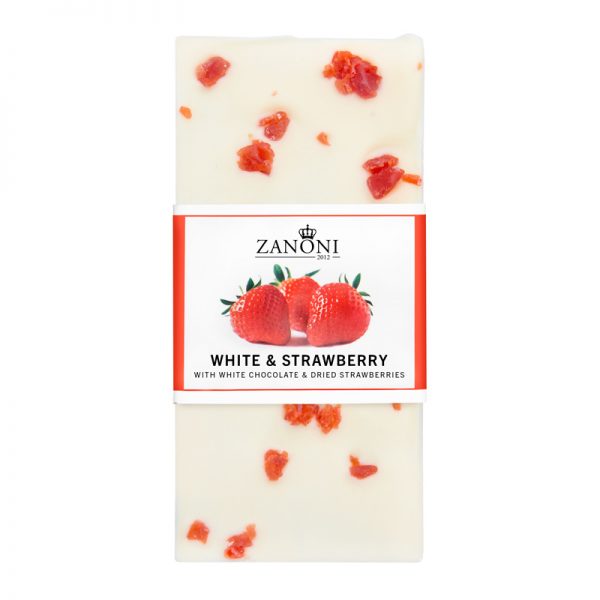 White Strawberry 100g Chocolate Slab