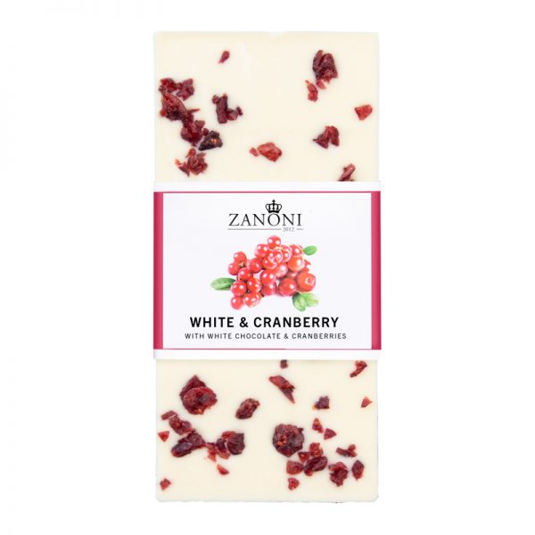 White Cranberry 100g Chocolate Slab